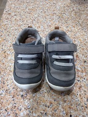 Stride Rite Grey and White Toddler Velcro Sneakers